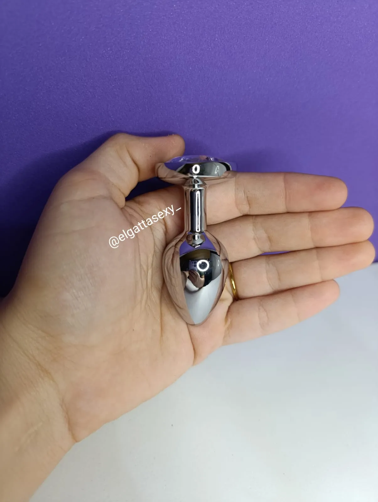 Plug Anal P Coração Aço Inox transparente